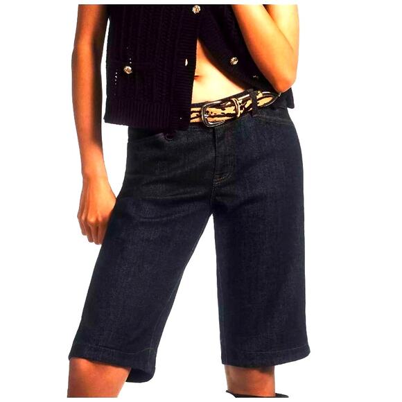 Anthropologie Pilcro Low-Rise Straight-Leg Riding Capri Jeans Shorts | Sz 29 NEW - Picture 12 of 12